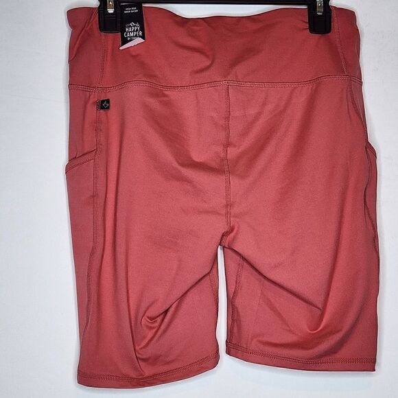0X 12W Large Torrid Pink Happy Camper Performance Bike Short 9" Pockets Stretch - Picture 5 of 7